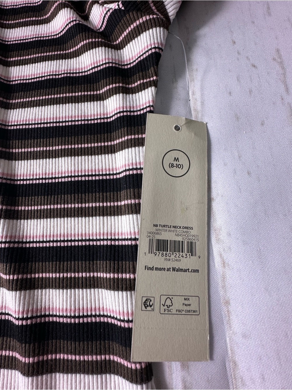 No Boundaries Striped Turtleneck Mini Dress - Black & White - Picture 6 of 9
